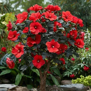 Гибискус Миднайт Роуз купить по цене от 269р. в интернет-магазине «Посадика» с доставкой почтой в в Вольске и по всей России – [изображение №1].
